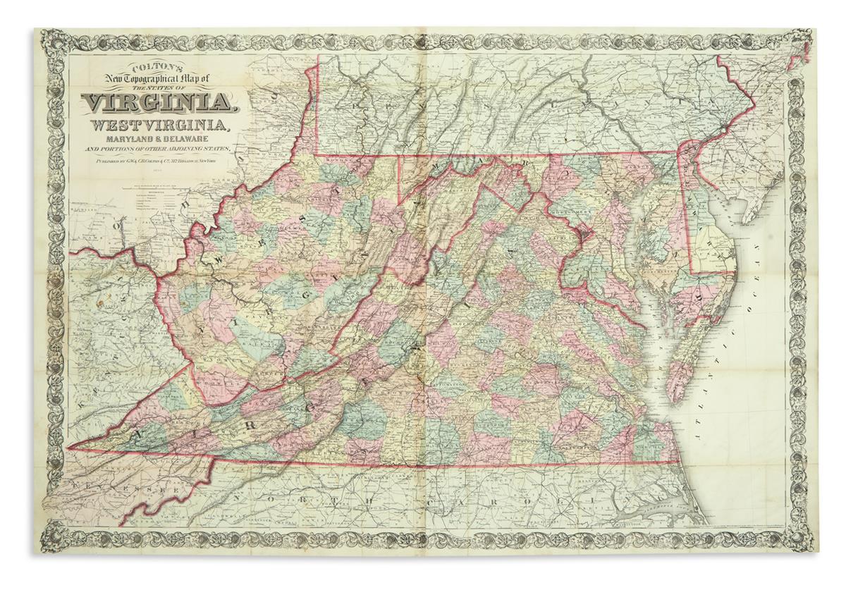 COLTON, G.W.; and COLTON, C.B. New Topographical Map of the States of Virginia and West Virginia,
